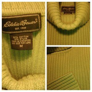 Eddie Bauer Heavy Pear Green Turtleneck Sweater